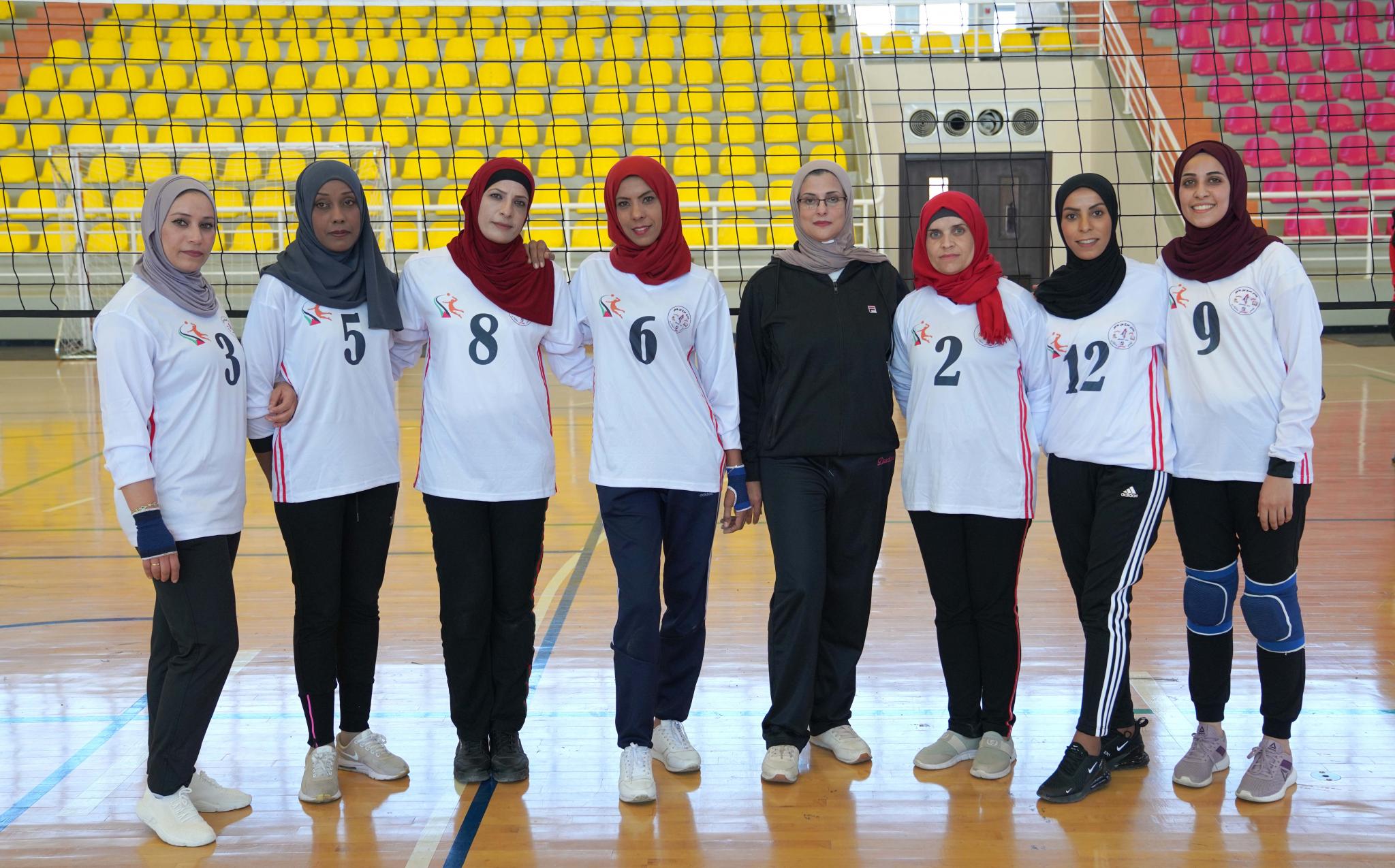 Women's volleyball match between AAUP team and Marj Ebin Amer team