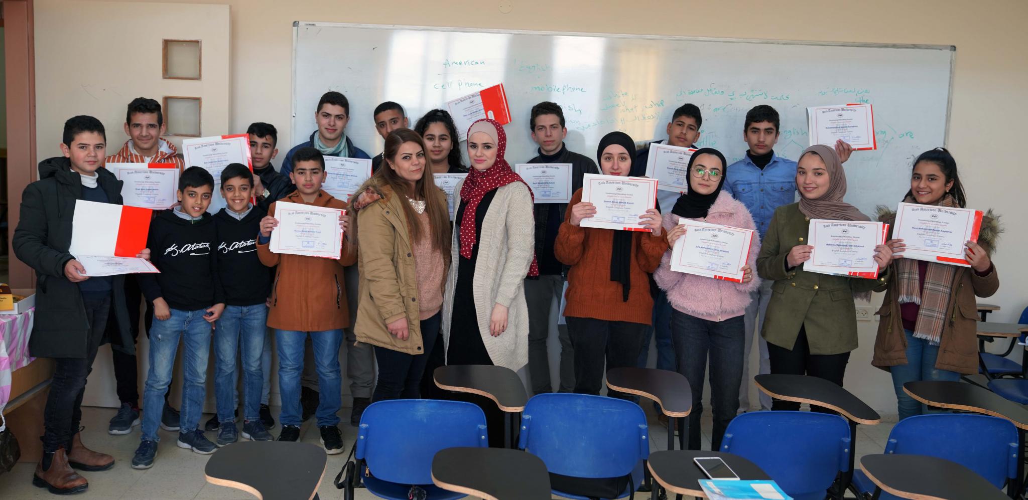 Graduation of the participants in the courses that the Continuing Education Center in AAUP organized