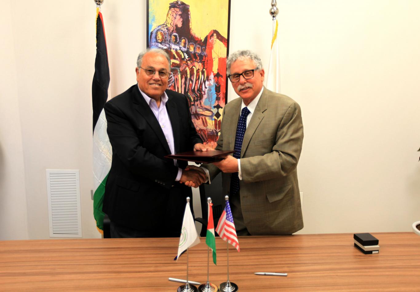 University President Prof. Dr. Ali Zeidan Abu Zuhri and Dr. Mack Rosentraub