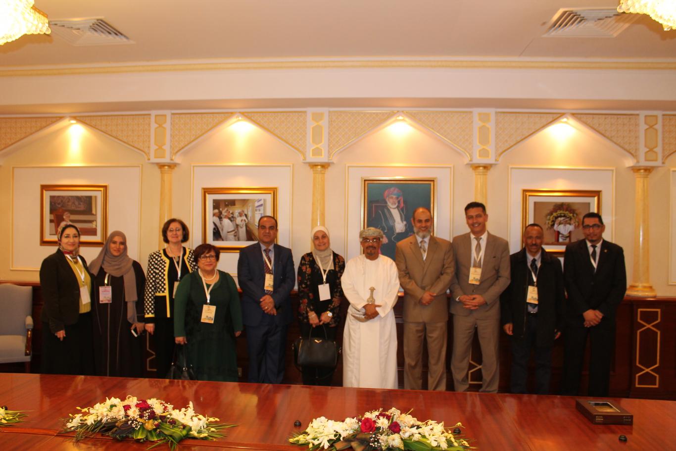 President of Sultan Qaboos University during a meeting with the representatives of the deans of nursing colleges in the Arab universities