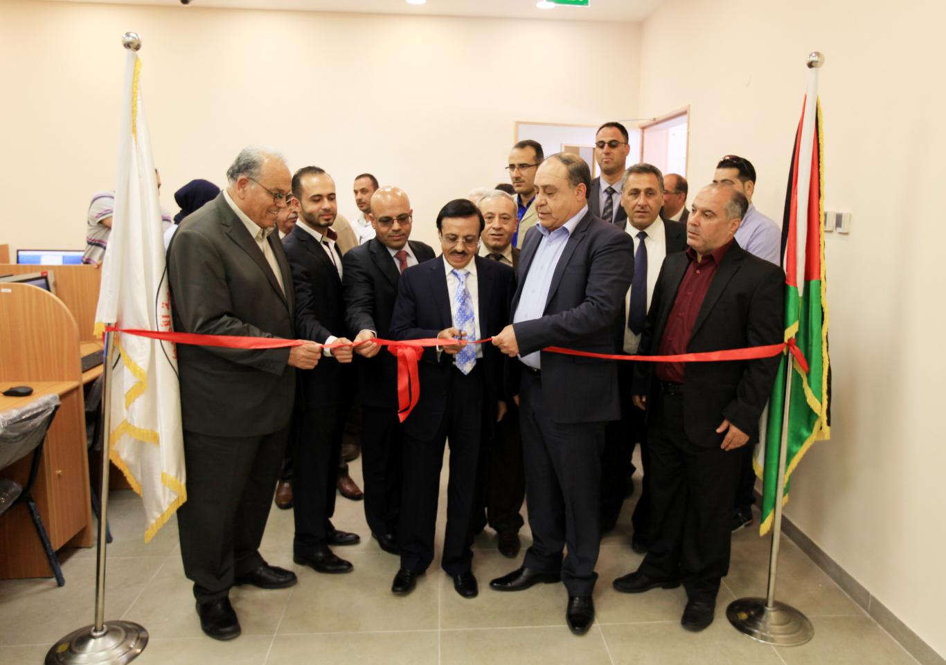 Arab American University Head of Directors Board Dr. Yousef Asfour opening new computer lab