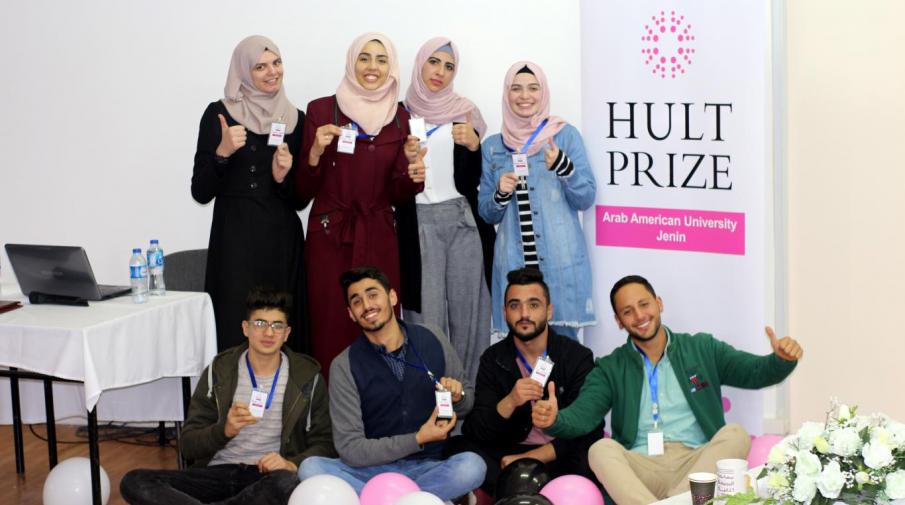 University students organizing the first stage of the Hult Prize competition  