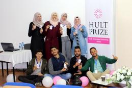 University students organizing the first stage of the Hult Prize competition  