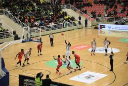 The Basketball game between the Palestinian team and Sri Lanka team in the Sport Hall