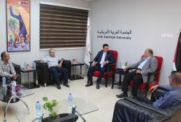 University president Prof. Dr. Ali Zeidan Abu Zuhri reception of Dr. Jamal Nazal