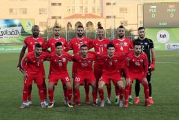 مباراة المنتخب الوطني الفلسطيني والمنتخب المالديفي على ستاد الجامعة العربية الامريكية الدولي