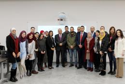 CEO OF THE PALESTINIAN TELECOMMUNICATION GROUP MR. AMMAR AL-AKER VISITS THE UNIVERSITY RAMALLAH CAMPUS 