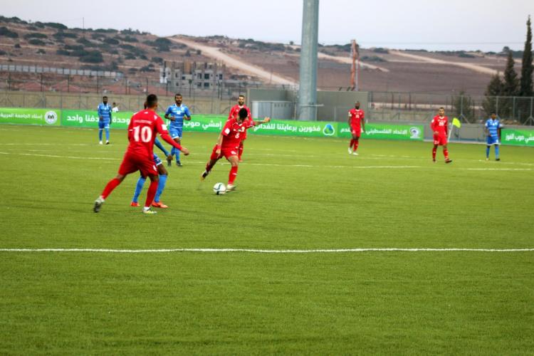 PALESTINE NATIONAL FOOTBALL TEAM AND MALDIVIAN TEAM MATCH AT THE ARAB AMERICAN UNIVERSITY INTERNATIONAL STADIUM