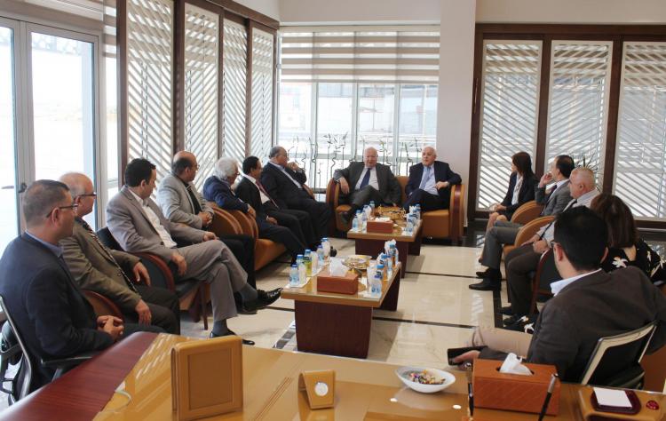 The Former Spanish Foreign Minister Moratinos and Palestine’s Ambassador in the UN Mansour