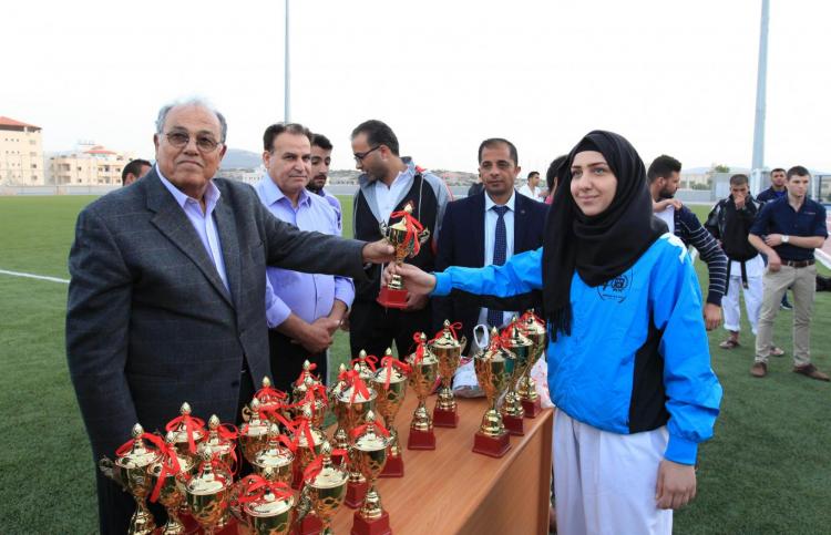 Honoring Winners in Universities Championship in Chess, Tennis and Karate